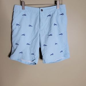 Boto 8.5 Inseam Aruba Lobster Embroidered Swim Trunks Size 33